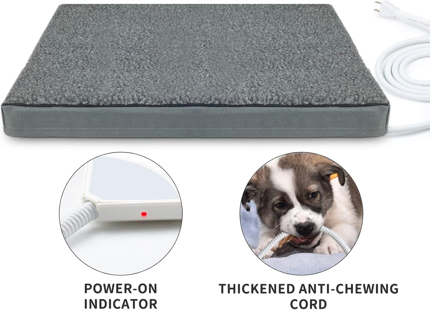 Orthopedic Heated Pet Bed – Indoor/Outdoor Warming Bed for Cats & Small Dogs, Auto Temperature Control with Washable Cover
