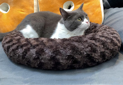 Heated Cat Bed – 19-Inch Round Warming Bed for Indoor Cats, Super Soft, Machine Washable with Auto Temperature Control