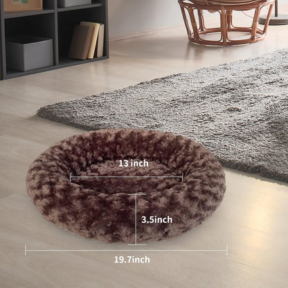 Heated Cat Bed – 19-Inch Round Warming Bed for Indoor Cats, Super Soft, Machine Washable with Auto Temperature Control